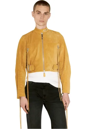Eytys Jakke, Herre, Gul, L, Suede, Suede Biker Jacket