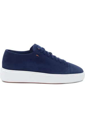 santoni Sko, Dame, Blå, 40 EU, Suede, Luksus Suede Sneaker