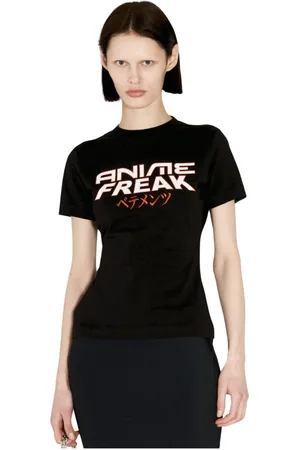 Vetements Top, Dame, Sort, L, Bomuld, Anime Freak Jersey T-Shirt