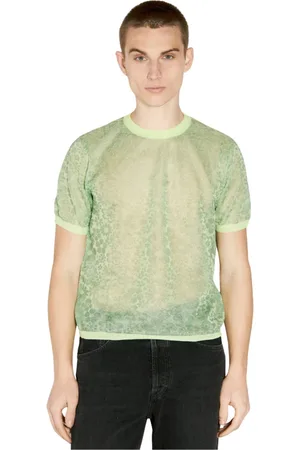 MARTINE ROSE Top, Herre, Grøn, M, Polyester, Blomstret Crewneck T-shirt