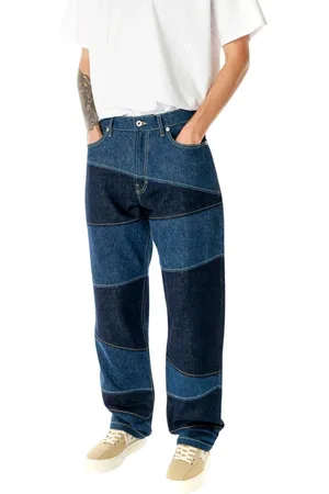 Kenzo Jeans, Herre, Blå, W30, Denim, Patchwork Botan Løse Jeans