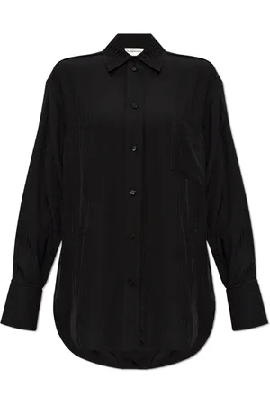 Victoria Beckham Bluser & Skjorter, Dame, Sort, S, Uld, Skjorte med logo