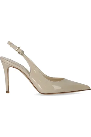 Ncub Sko, Dame, Grå, 38 EU, Læder, Grå Slingback Pump med Spids Tå