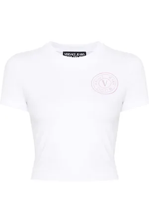 VERSACE Top, Dame, Hvid, XS, Bomuld, Hvide T-shirts Polos til kvinder