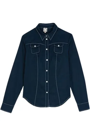 Inès de la Fressange Bluser & Skjorter, Dame, Blå, XS, Bomuld, Myrna navy skjorte