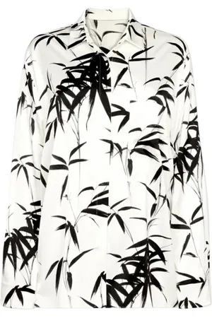 GALVAN Bluser & Skjorter, Dame, Hvid, XS, Uld, Brushstroke Cream/Black Bluse