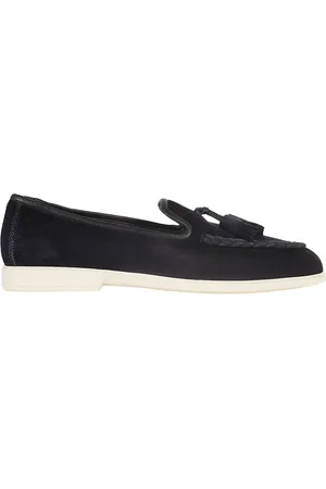 santoni Sko, Herre, Sort, 44 EU, Læder, Blå Loafer Sko til Mænd