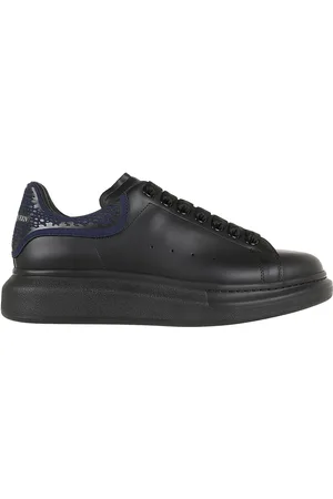 Alexander McQueen Sko, Herre, Sort, 40 EU, Læder, Sort Læder Oversize Sneakers