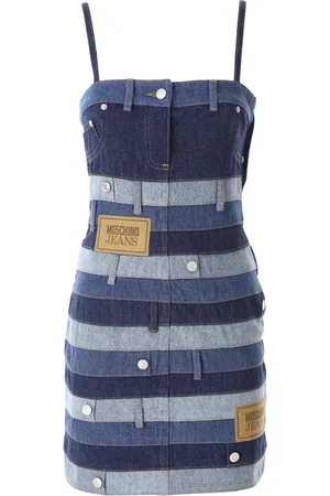 Moschino Kjole, Dame, Flerfarvet, M, Denim, Multifarvet Patchwork Denim Kjole