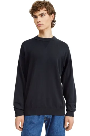 HUGO BOSS Strik, Herre, Blå, S, Bomuld, Navy Sweater Klassisk Stil