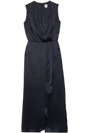 Inès de la Fressange Kjole, Dame, Blå, 2XS, Satin, Elsa navy silkekjole