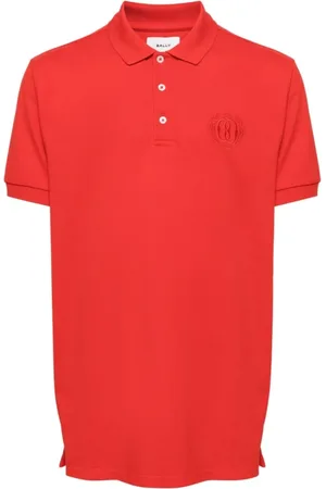Bally Top, Herre, Rød, S, Bomuld, Rød Polo Skjorte Broderet Logo