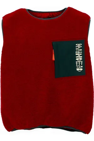 Brain Dead Top, Herre, Rød, S, Uld, Sherpa Fleece Vest Oversize Fit