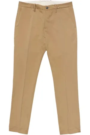Nine In The Morning Bukser, Herre, Brun, XL, Bomuld, Slim Fit Chino Bukser med Elastisk Talje