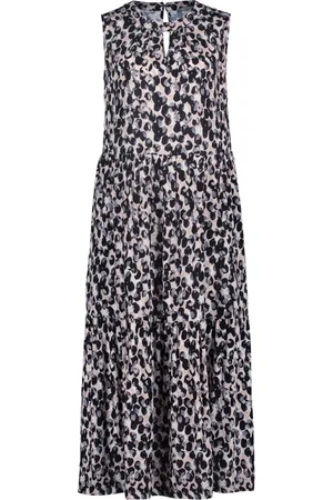 Betty & Co Kjole, Dame, Flerfarvet, XL, Sommerkjole med lagdelt nederdel