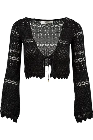 AKEP Strik, Dame, Sort, M, Cropped Jakke