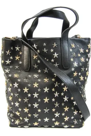 Jimmy Choo Pre-owned, Dame, Sort, ONE SIZE, Uld, Pre-owned Laeder skuldertasker