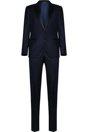 Dolce & Gabbana Jakkesæt, Herre, Blå, L, Uld, Elegant Kjole Sæt