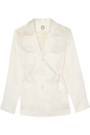 Inès de la Fressange Jakke, Dame, , XS, Satin, Neva ivory cotton satin jacket