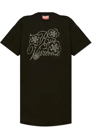 Kenzo Kjole, Dame, Sort, S, Bomuld, T-shirt Kjole