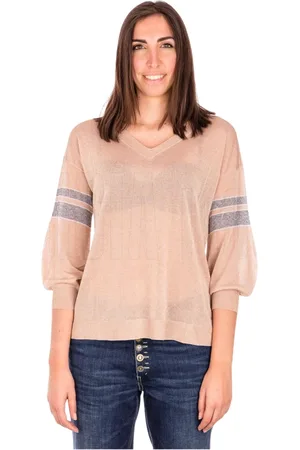 KANGRA CASHMERE Strik, Dame, Lyserød, L, Uld, Stilfuld Pullover med Ærmer