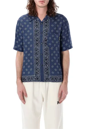 Palm Angels Skjorte, Herre, Flerfarvet, M, Uld, Paisley Bowling Skjorte