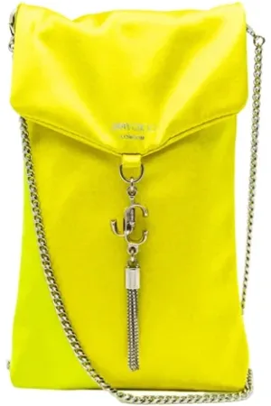 Jimmy Choo Pre-owned, Dame, Gul, ONE SIZE, Satin, Pre-owned Satin clutches