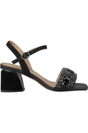 Alma en Pena Sko, Dame, Sort, 40 EU, Læder, Sandal med Rhinestones