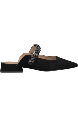 Alma en Pena Sko, Dame, Sort, 37 EU, Læder, Flad Rhinestone Strap Sko