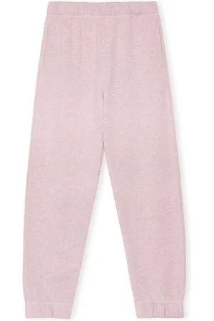 Ganni Bukser, Dame, Lilla, M, Bomuld, Lilla Fleece Joggingbukser
