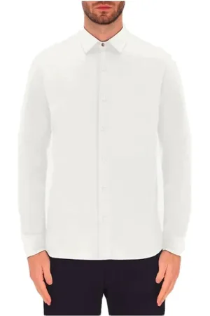 DISTRETTO 12 Skjorte, Herre, Hvid, L, Nylon, Aktiv Jersey Skjorte med V-Hals