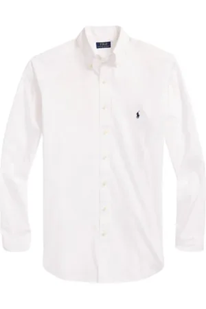 Ralph Lauren Skjorte, Herre, Hvid, L, Bomuld, Fjerlet Twill Bomuldsskjorte