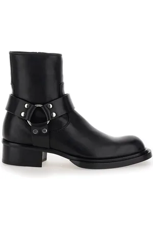 Alexander McQueen Sko, Herre, Sort, 41 EU, Læder, Sort Læder Ankelstøvler Lynlås Lukning