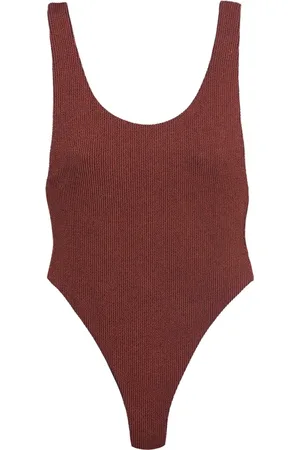 Reina Olga Badetøj, Dame, Brun, L, Uld, Bronze Scoop Neck Badedragt