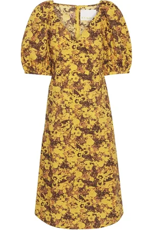 REMAIN Birger Christensen Kjole, Dame, Flerfarvet, XS, Bomuld, Boheme Bomuldskjole Solar Power Combo