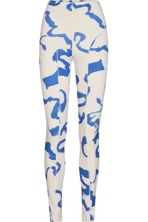 REMAIN Birger Christensen Bukser, Dame, Flerfarvet, S, Uld, Blå Penselstrøg Leggings