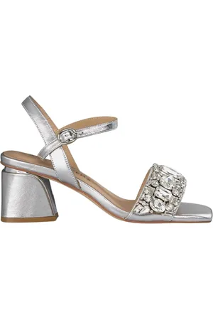 Alma en Pena Sko, Dame, Grå, 39 EU, Læder, Sandal med Rhinestones