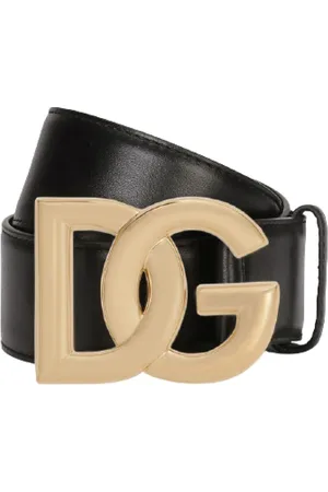 Dolce & Gabbana Tilbehør, Dame, Sort, 85 CM, Læder, Sort læderbælte med DG-logo