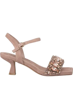 Alma en Pena Sko, Dame, Lyserød, 38 EU, Læder, Stenpyntet lavhælet sandal