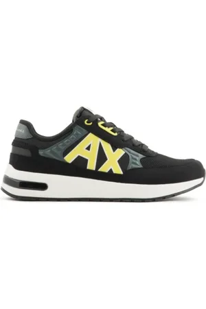 Armani Exchange Sko, Herre, Sort, 43 EU, Uld, Sorte Sneakers med Ruskind Indsæt