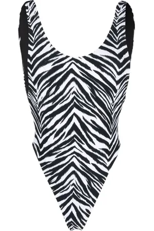 Reina Olga Badetøj, Dame, Flerfarvet, L, Zebra Print High-Rise Leg Swimsuit