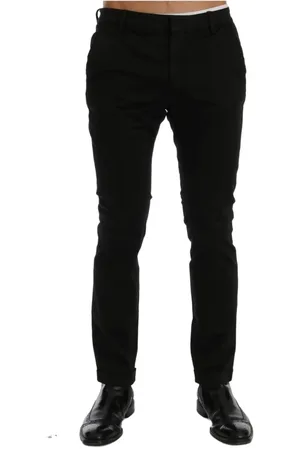 Costume National Bukser, Herre, Sort, S, Bomuld, Sort Slim Fit Bomuld Stræk Bukser