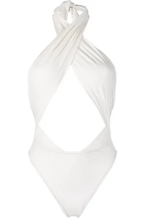 Reina Olga Badetøj, Dame, Hvid, L, Suede, Creme Ruskind Kryds Swimsuit