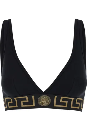 VERSACE Top, Dame, Sort, M, Bomuld, Sort Sports-BH med V-hals