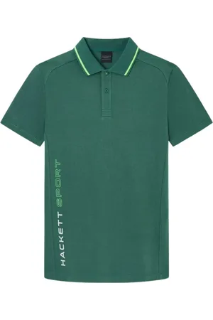 Hackett Top, Herre, Grøn, L, Bomuld, Sporty Polo Tech Shirt