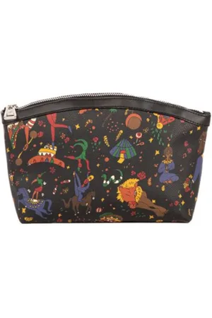 GUIDI Taske, Dame, Flerfarvet, ONE SIZE, Sort Magic Circus Print Clutch