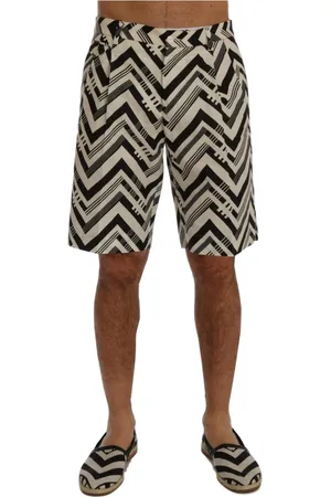 Dolce & Gabbana Shorts, Herre, Flerfarvet, XL, Bomuld, Stribet bomuldslinned shorts