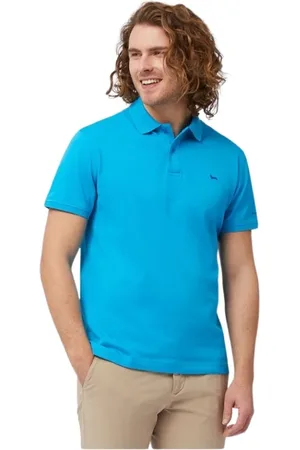 HARMONT&BLAINE Top, Herre, Blå, 4XL, Bomuld, Ikonisk Basset Broderet Bomuldspolo