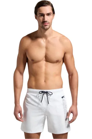 Bikkembergs Badetøj, Herre, Hvid, XL, Polyester, Side Logo Badeshorts - Hvid