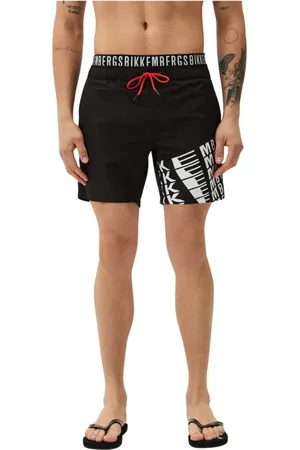 Bikkembergs Badetøj, Herre, Sort, M, Polyester, Elastisk Talje Logo Badeshorts